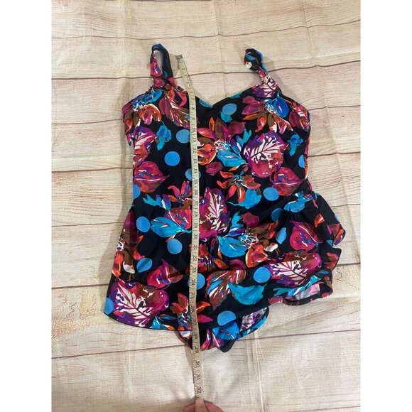 Maxine Of Hollywood Women's Multi Color Floral Retro One Piece Swimsuit - 20W - Picture 2 of 10